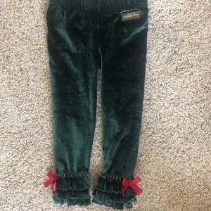Matilda Jane green velvet leggings NWOT